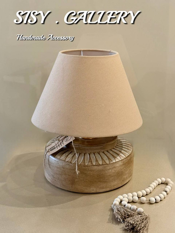 آباژور دستساز با طراحی بوهو مناسب اتاق خواب، میز کنار تخت و فضاهای دنج نور ملایم، متریال طبیعی و حس گرم خانه 🤍
